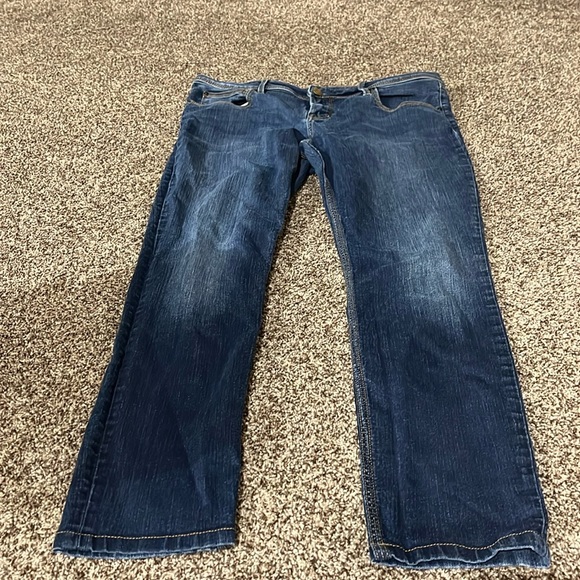 These are blue bootlegger skinny low rise size 32 w 33 L - Picture 1 of 3